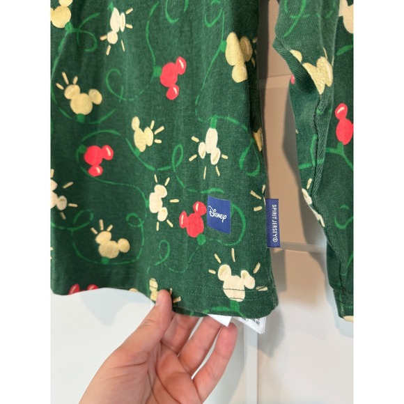 Disney Spirit Jersey Kids XS 4 Walt Disney World Holiday Mickey Christmas Green - Picture 4 of 9